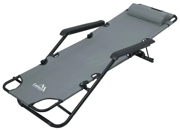 Scaun pliabil ajustabil gri/negru