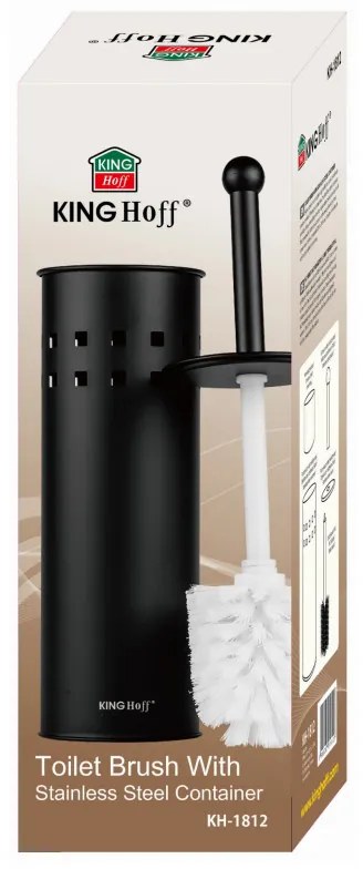 Perie pentru toaleta Kinghoff KH 1812, 39,5 cm, Metal, Negru