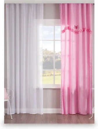 Set perdea si draperie pentru copii Rosa White / Pink