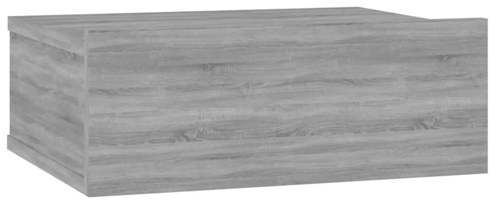 815284 vidaXL Noptieră plutitoare, gri sonoma, 40x30x15 cm, lemn prelucrat