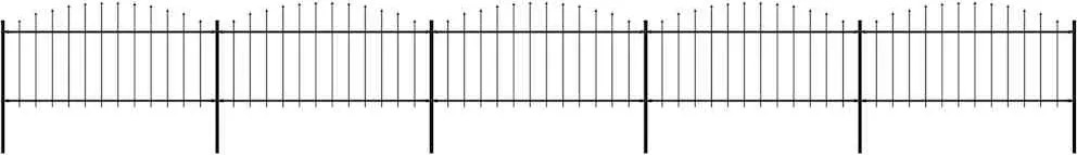 vidaXL Gard de grădină cu vârf tip suliță din oțel 892,5x75 cm, negru