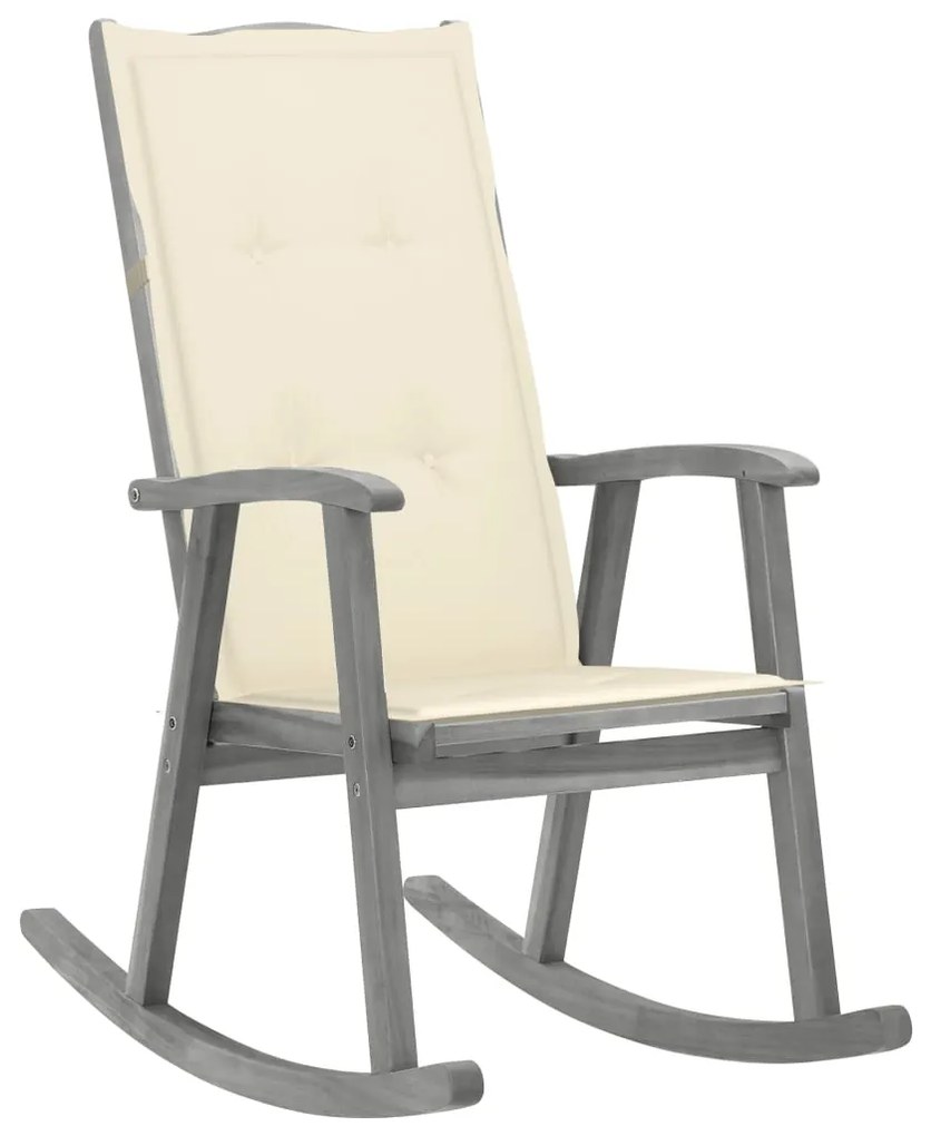 vidaXL Balansoar cu perne, gri, lemn masiv de acacia