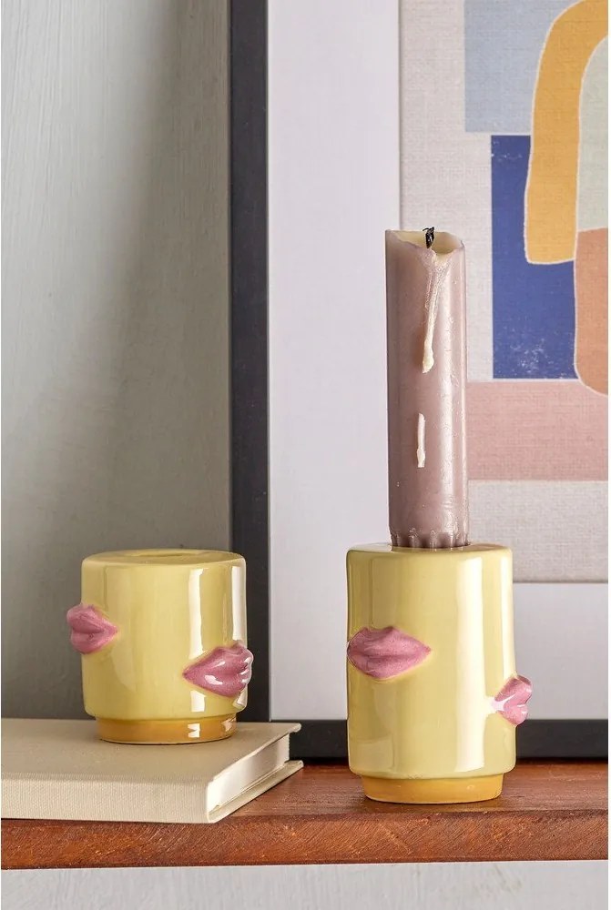 Sfeșnice 2 buc. din gresie Sassy – Bloomingville