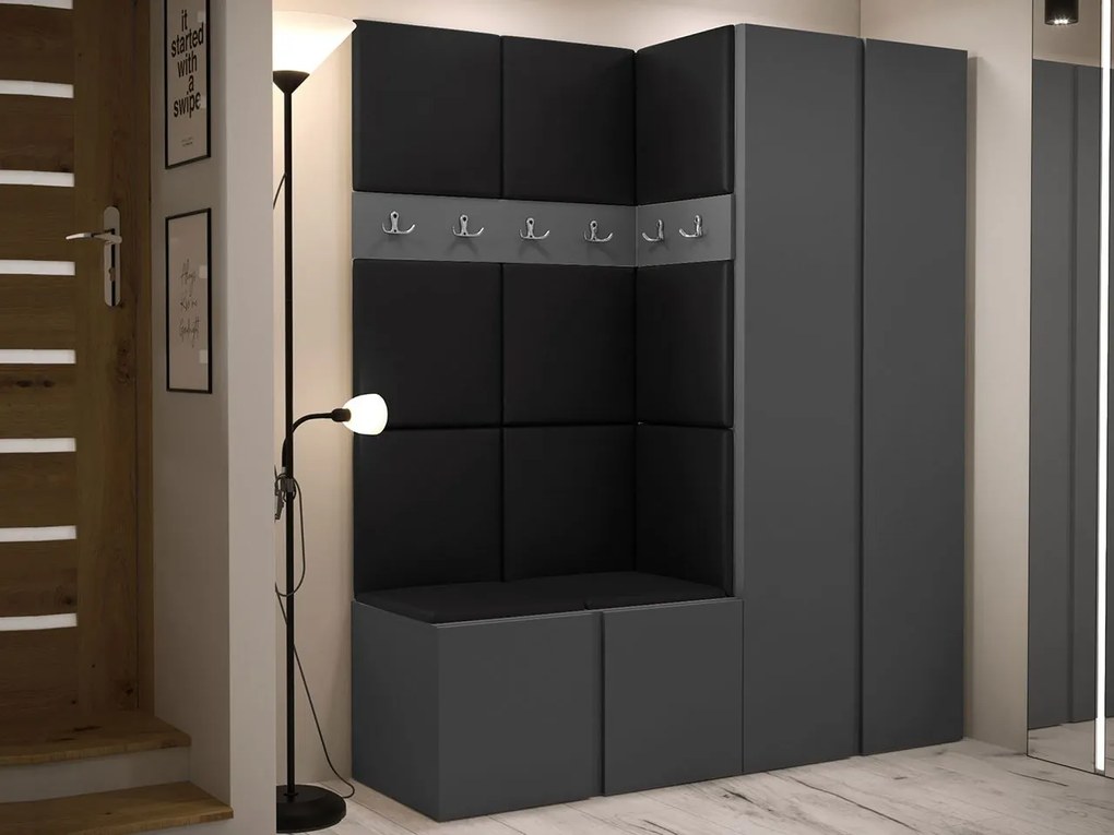 Mobilier Hol Timothy III (grafit) (piele ecologică Soft 011 (Negru)). 1059871