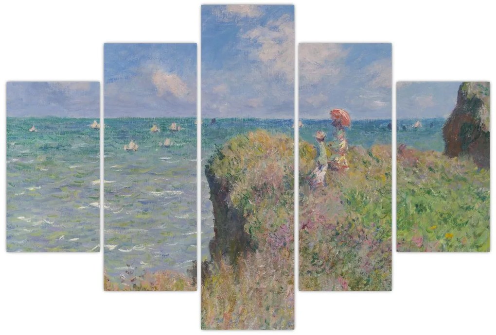 Tablou - Claude Monet, Cliff Walk at Pourville, reproducere (150x105 cm)
