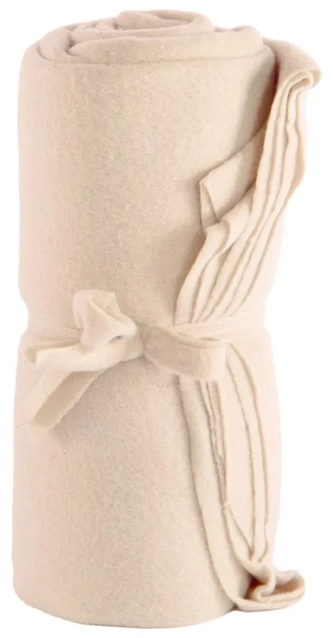 Pătură albă/bej din polar/fleece 130x160 cm Riso – Tiseco Home Studio