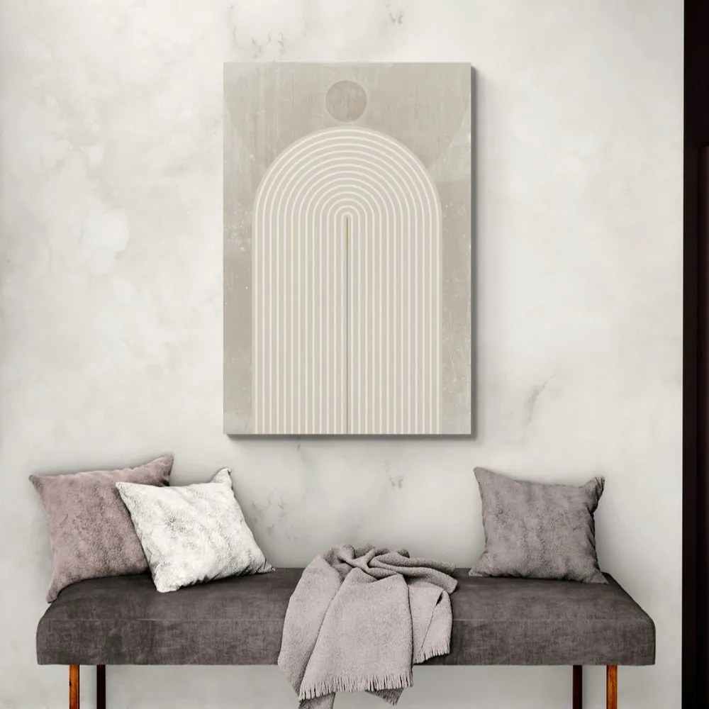 Tablou curcubeu modern bej Mid-Century