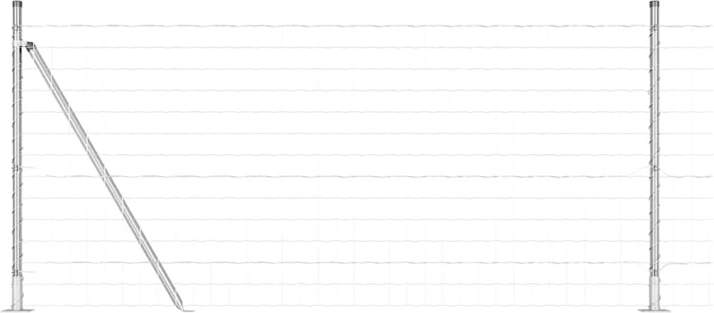 vidaXL Gard cu Stâlp Argintiu 0,8 x 25 m Oțel