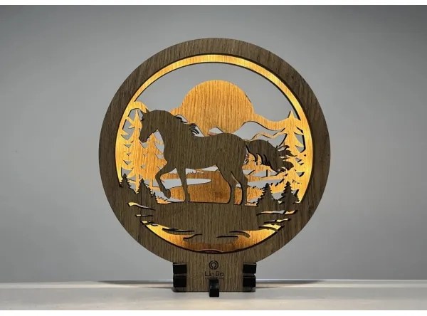 Li-Go 23598/DUB2 - Decorațiune de masă LED reglabilă, LED/12W/230V, 20x22 cm, stejar