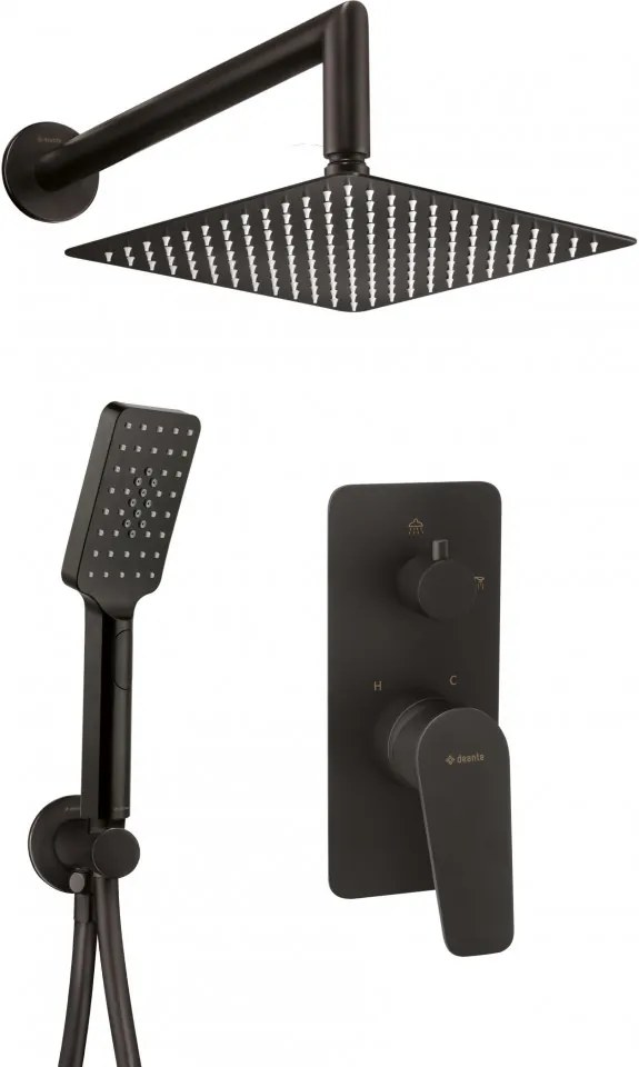 Jasmin finisaj negru set de dus incastrat cu baterie , para de dus, si dispersor fix NAC N9JP