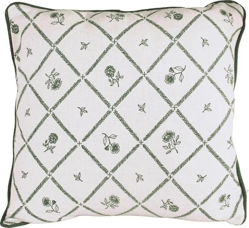 Față de pernă decorativă din bumbac organic 45x45 cm verde, „Lovisa"