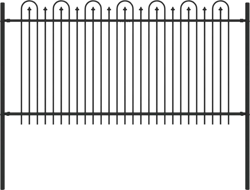 vidaXL Gard Arcuș cu Vârfuri Negru 200 x 150 cm