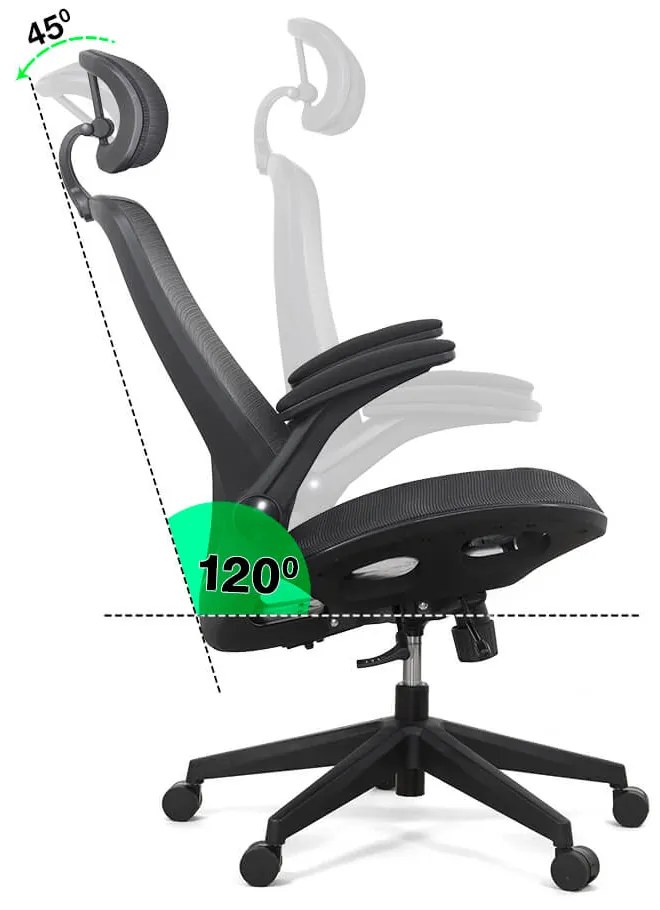 Scaun ergonomic SYYT 9509 negru, mesh complet și șezut reglabil