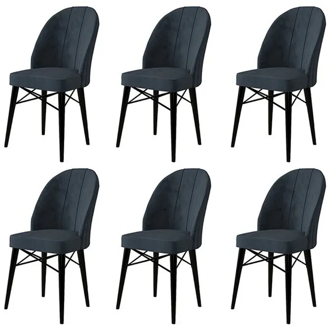 Set de scaune de sufragerie Ritim Anthracite, 6buc.