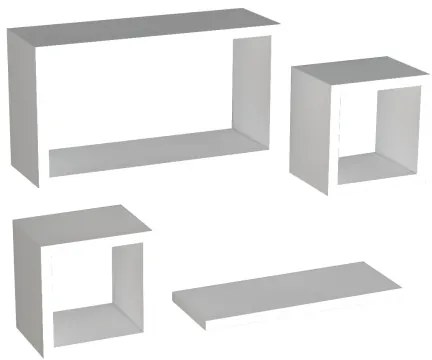 SET 4x etajeră de perete BABI albă