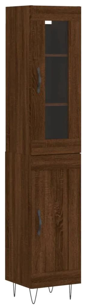 3199528 vidaXL Dulap înalt, stejar maro, 34,5x34x180 cm, lemn prelucrat