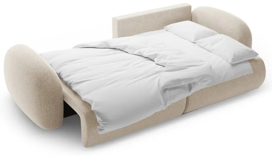 Colțar bej extensibil/cu spațiu de depozitare cu tapițerie din chenille Tonale – Cosmopolitan Design