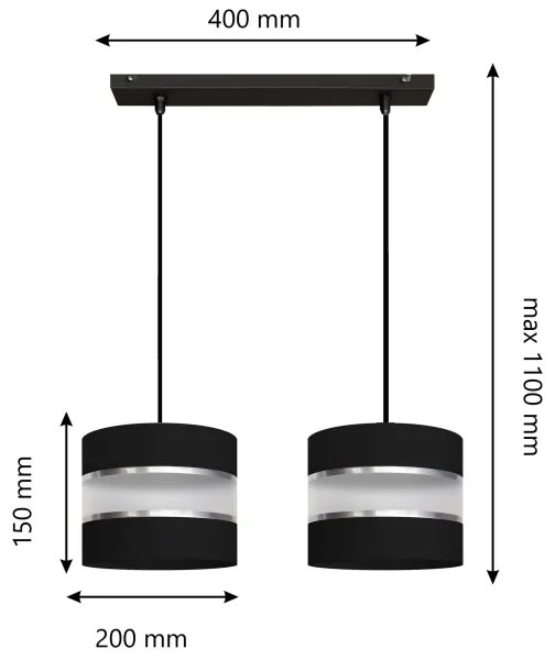 Lustră pe cablu HELEN 2xE27/15W/230V neagră