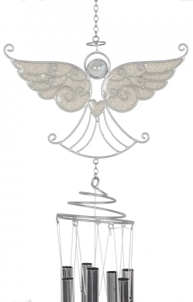 Clopotel de vant cu ingeras Intinde-ti aripile 78 cm
