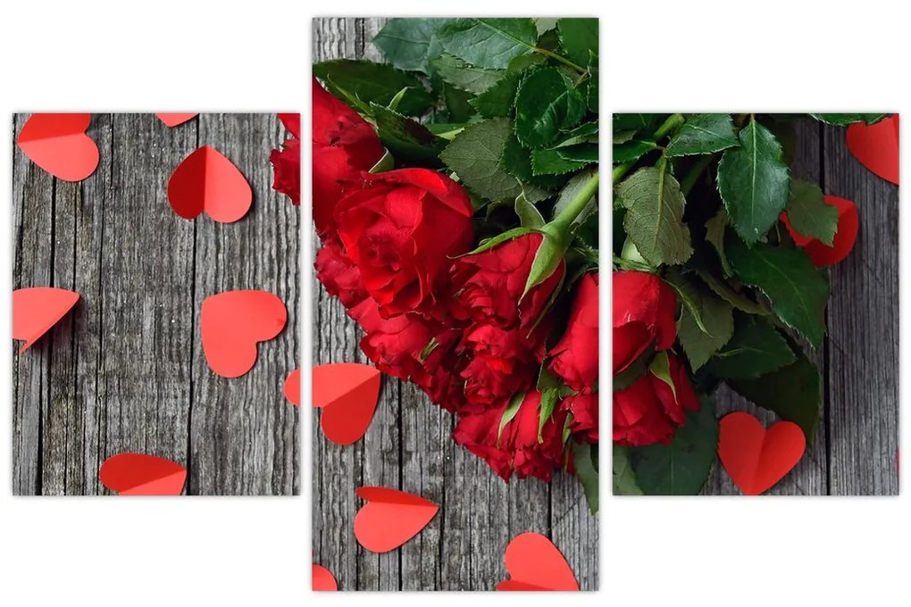 Tablou - cu buchet de flori (90x60 cm)