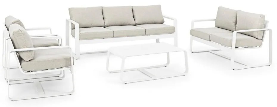 Canapea de grădină albă din aluminiu Merrigan – Bizzotto