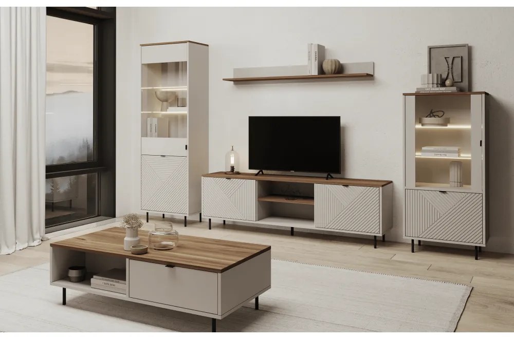 Dulap EYCO 1D1W, cașmir/stejar castello