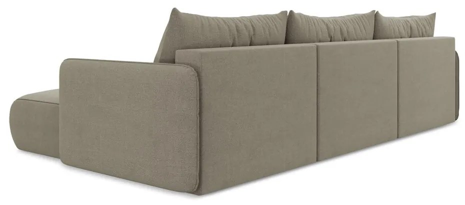 Colțar bej extensibil/cu spațiu de depozitare Nanea – Makamii