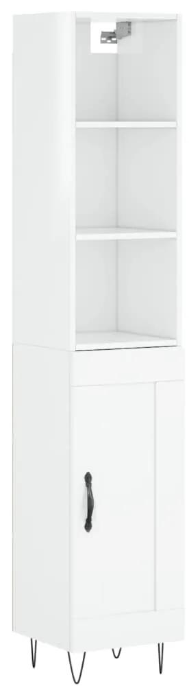 3190079 vidaXL Dulap înalt, alb extralucios, 34,5x34x180 cm, lemn prelucrat