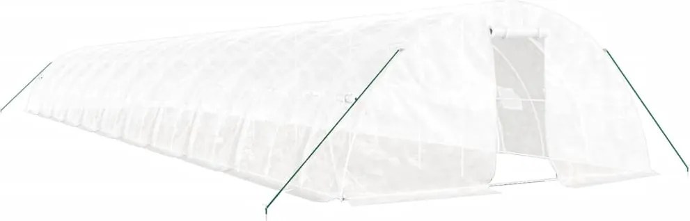 vidaXL Seră cu cadru din oțel, alb, 110 m², 22x5x2,3 m