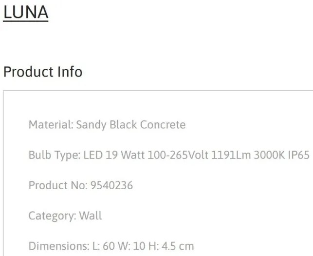 Aplica LED ambientala de exterior IP65 LUNA L-60cm