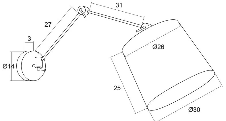 Aplica moderna reglabila ZAKYNTOS BIS alba