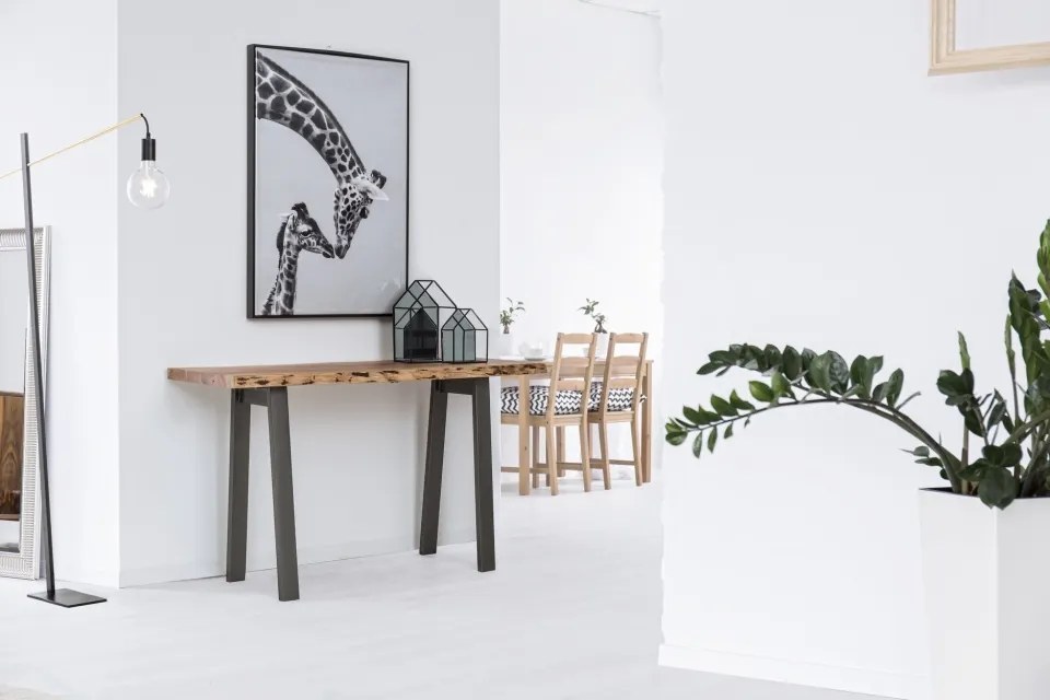 Consolă ARON 130x45x76 cm din lemn masiv de acacia și metal | Bizzotto