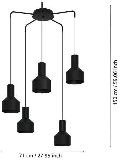 Lustră pe cablu CASIBARE 5xE27/40W/230V Eglo 99553