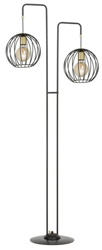 Lampa de podea decorativa design modern ALBIO negru/auriu