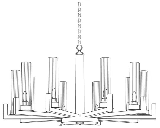 Lustră pe lanț RAGGIO 10xE14/25W/230V argintie Kolarz 6009.81050