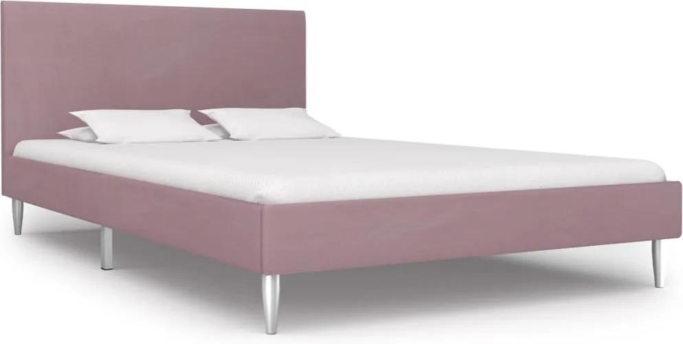 Cadru de pat, roz, 120 x 200 cm, material textil