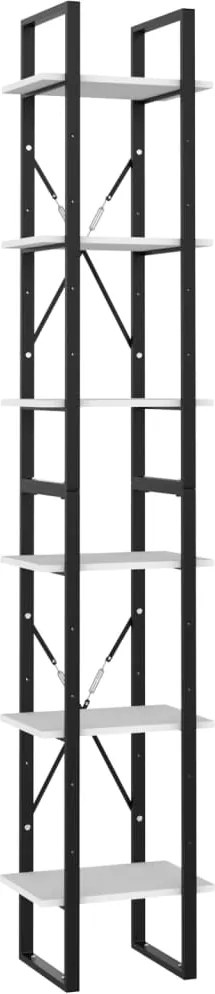 vidaXL Bibliotecă cu 6 rafturi, alb, 40x30x210 cm, PAL