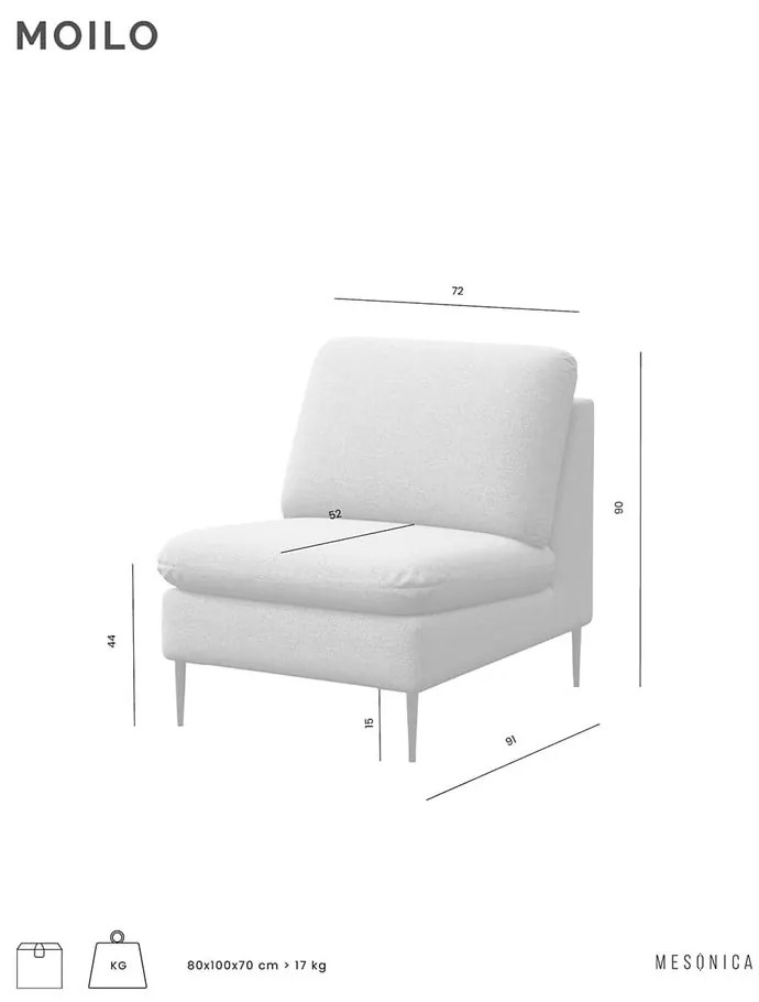 Fotoliu negru cu tapițerie din stofă bouclé Moilo – MESONICA