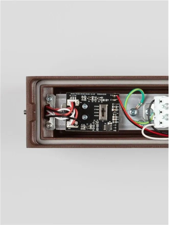 Aplica exterior corten liniara 38cm IP65 LED CCT PRISMATIC