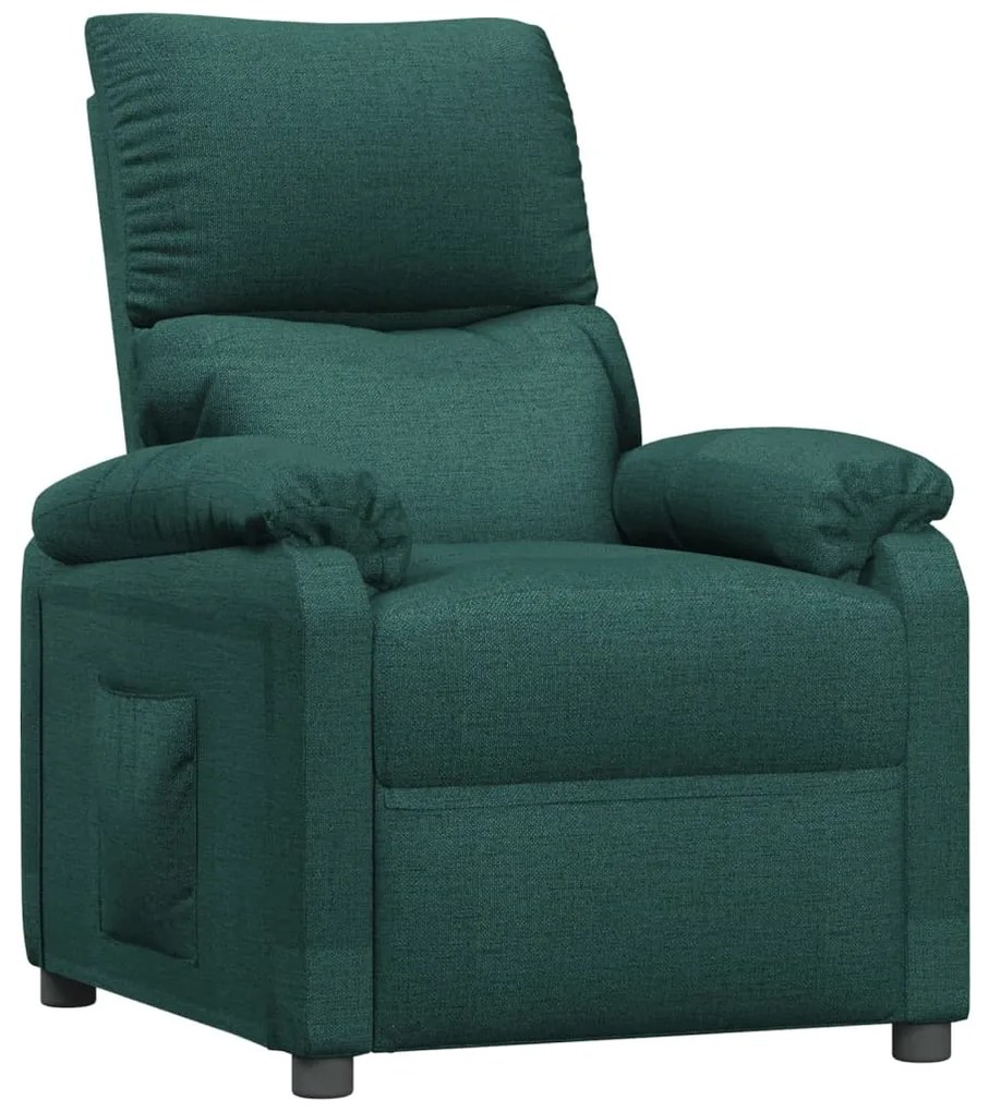 342456 vidaXL Fotoliu rabatabil, verde închis, material textil