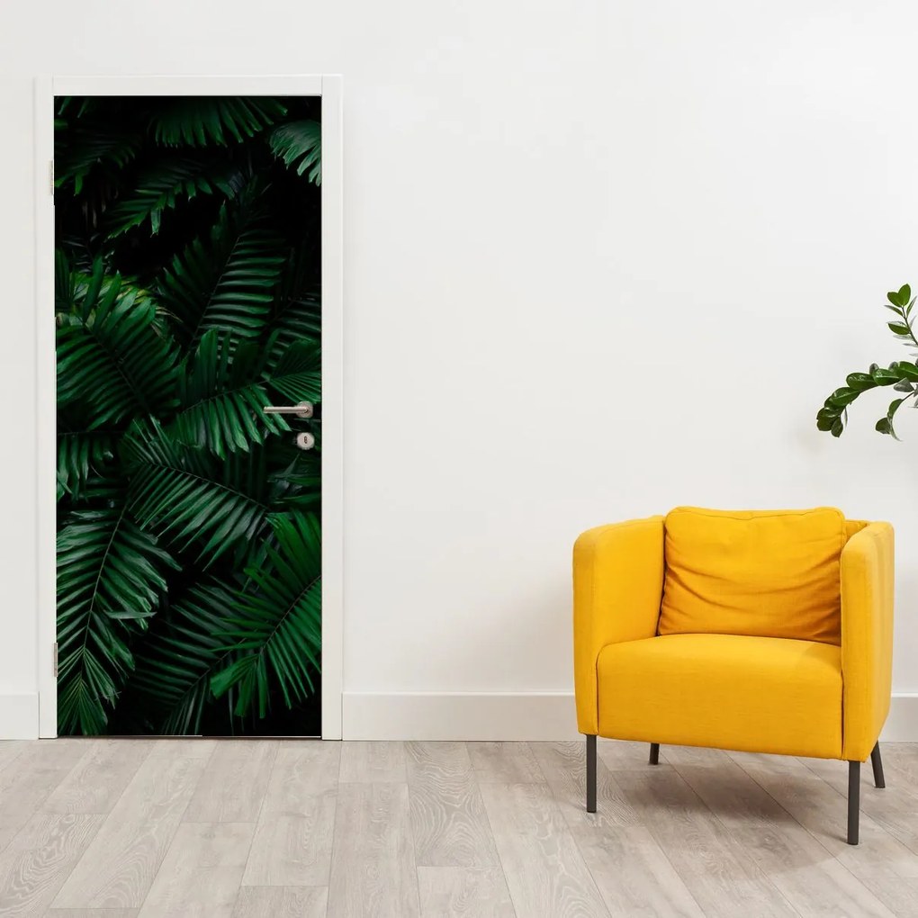Fototapet pentru ușă - Ferigi tropicale (95x205cm)