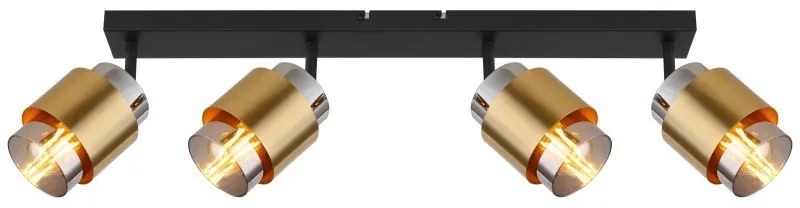 Plafoniera 4L design modern Milley negru, alama