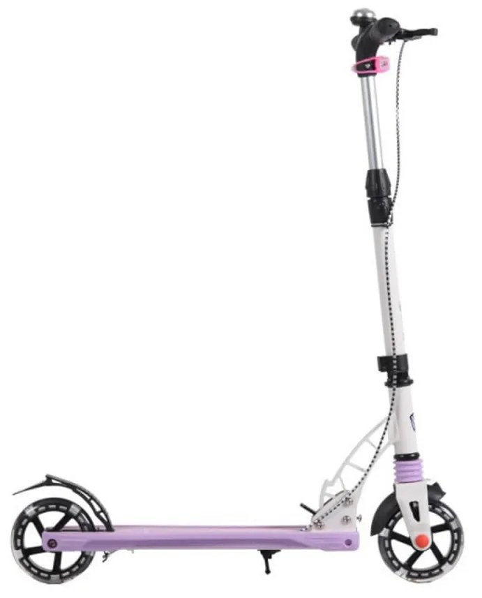 Trotineta pliabila din aluminiu NOVOKIDS™ Cool Street Challenger, Roti cu lumini LED si far, Maxim 100 kg, Inaltime reglabila 80-91 cm, Suspensie