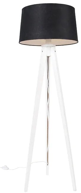 Trepied modern alb cu abajur din in negru 45 cm - Tripod Classic