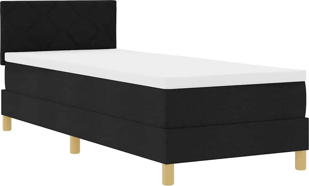 vidaXL Pat cu arc LED cu saltea cu led Negru 80 x 200 cm țesătură