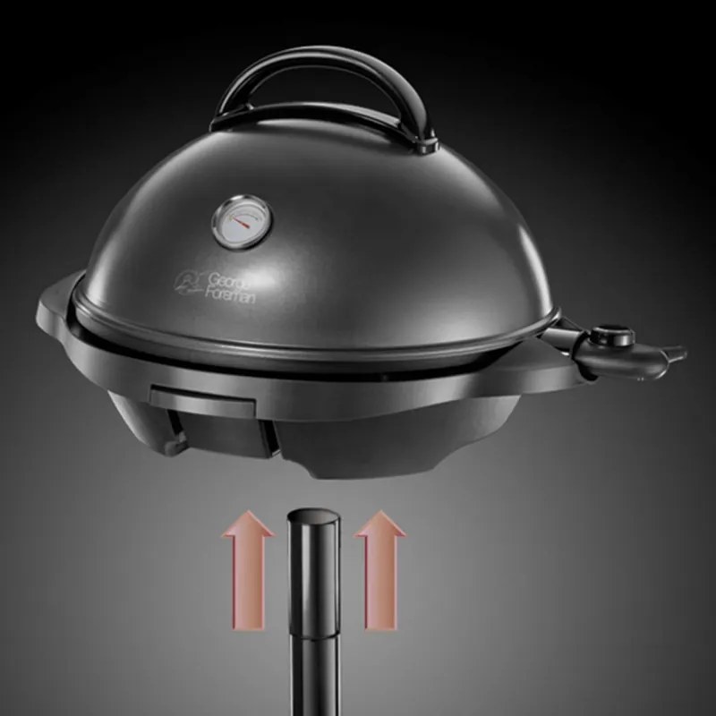 Grătar electric George Foreman 22460-56, 2400 W, 44,5 cm, 15 porții, 5 niveluri de temperatură, strat antiaderent, negru
