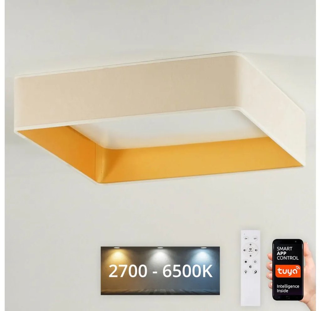 Brilagi-LED Corp de iluminat reglabil VELVET SQUARE LED/36W/230V Wi-Fi Tuya + telecomandă crem