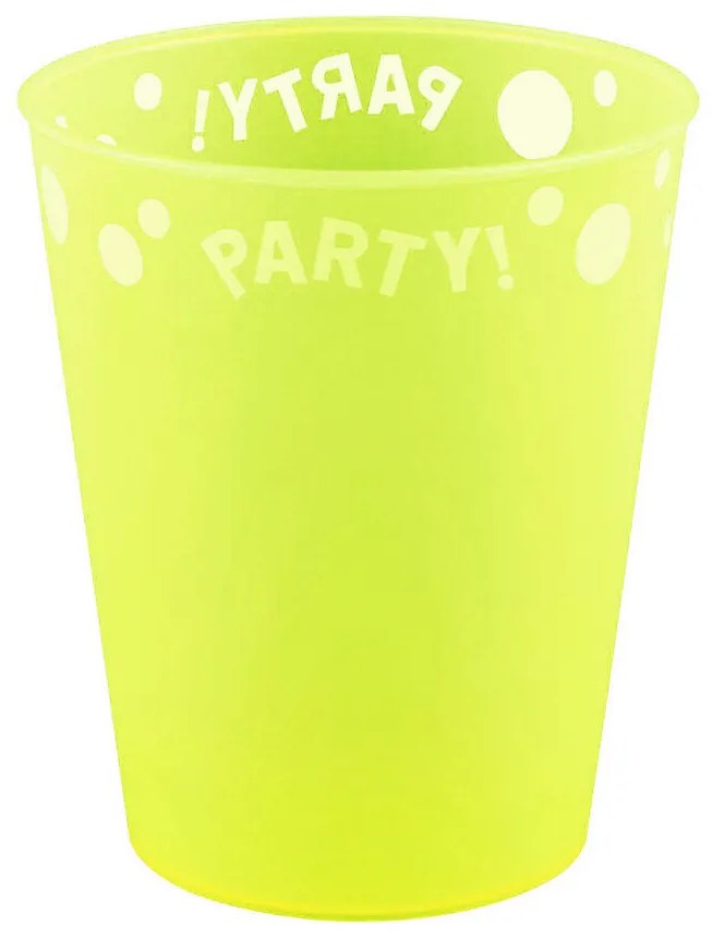 Party Yellow Fluorescent Pahar micro premium din plastic galben 250 ml