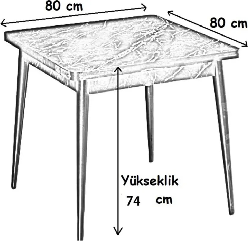 Masa bucatarie Brigitte, patrat, culoare nuc, 80 cm
