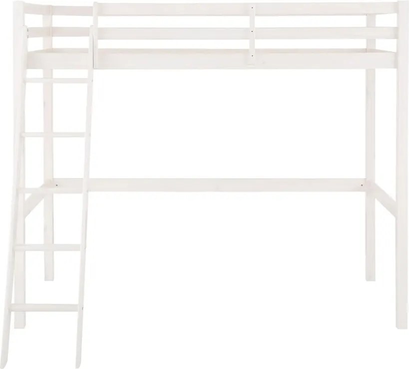 Pat supraetajat din lemn de pin Støraa Alpi2, alb